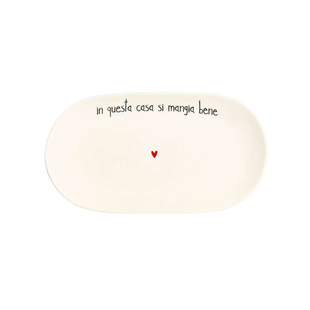 Immagine del prodotto Piatto Ovale In Questa Casa si Mangia Bene - 2 Misure | Simple Day