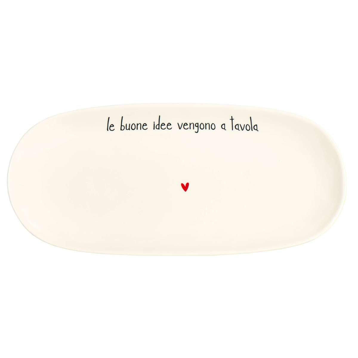 Immagine variante M - Piatto Ovale Le Buone Idee Vengono a Tavola - 2 Misure | Simple Day