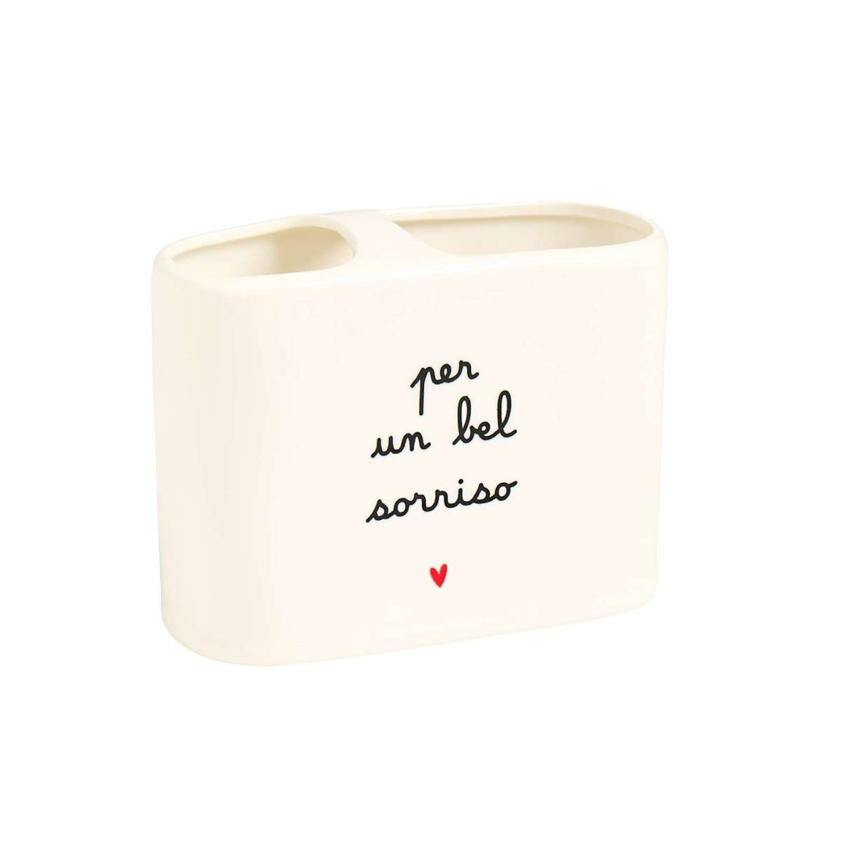 Immagine del prodotto Portaspazzolino Big in gres "Per un bel Sorriso" | Simple Day