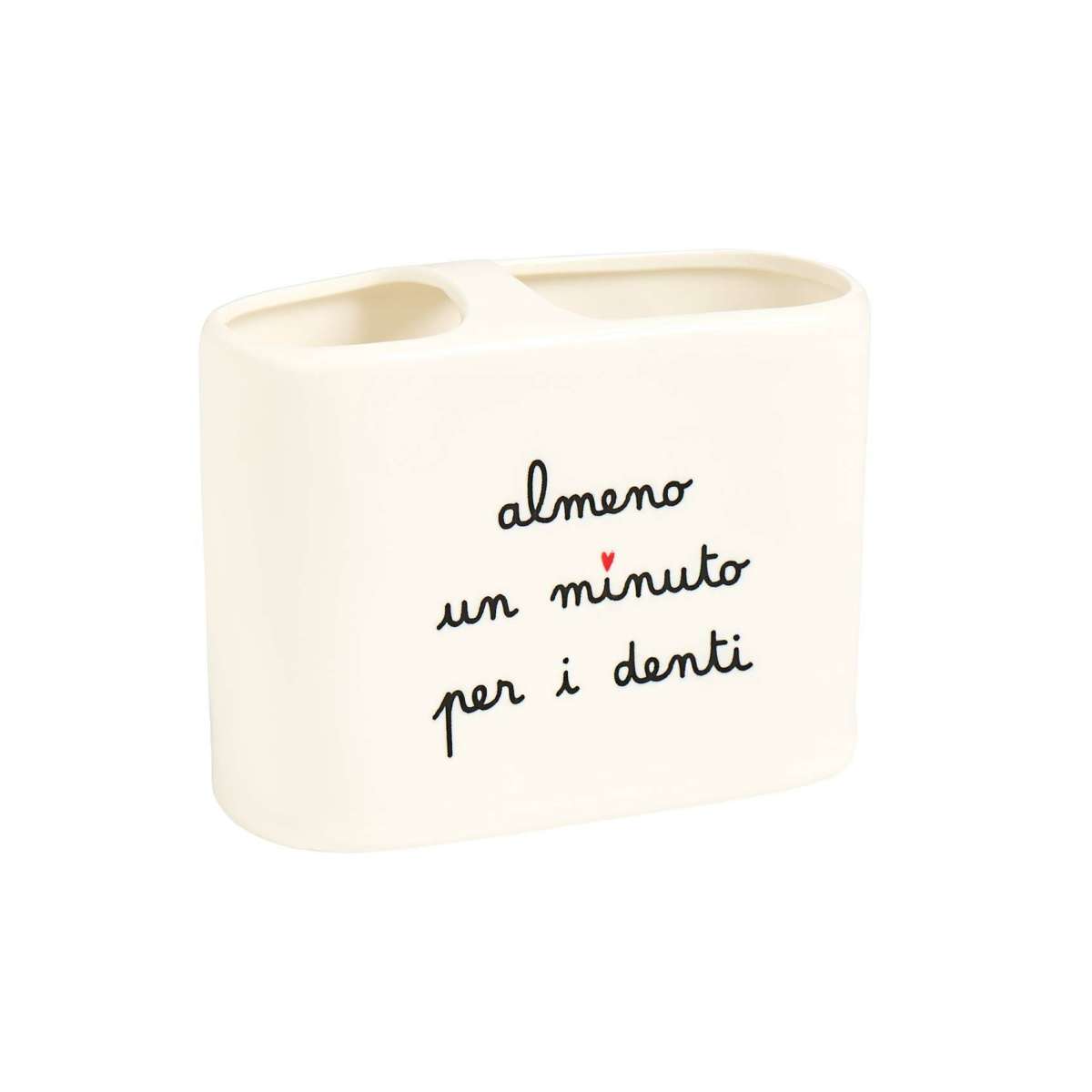 Immagine del prodotto Portaspazzolino Big in gres "Almeno un Minuto" | Simple Day
