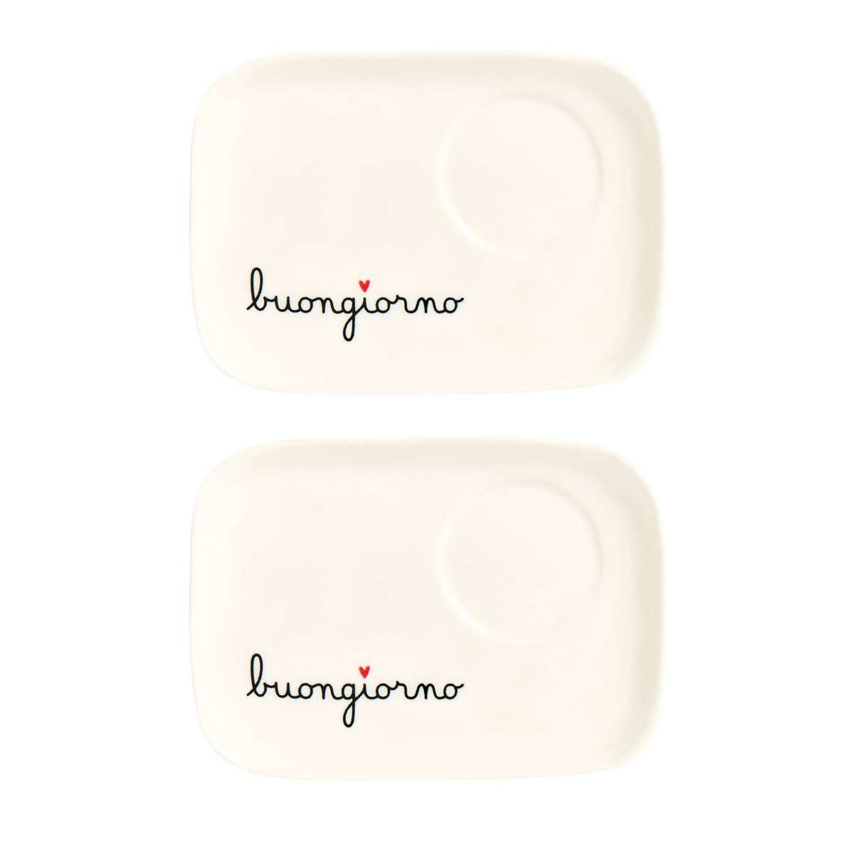 Immagine del prodotto Set 2 Piattini Espresso Buongiorno 14,5x10 cm | Simple Day