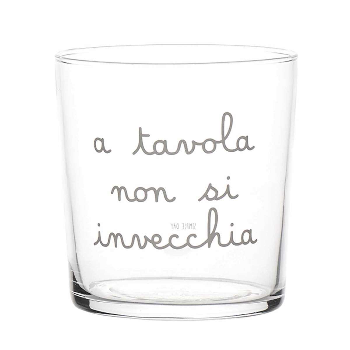 Immagine del prodotto Set 2 Bicchieri in vetro temperato A Tavola non si Invecchia 35.5 cl | Simple Day