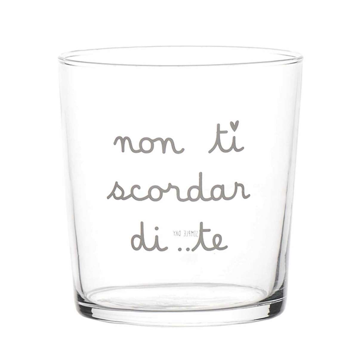 Immagine del prodotto Set 2 Bicchieri in vetro temperato Non ti Scordar di..Te 35.5 cl | Simple Day