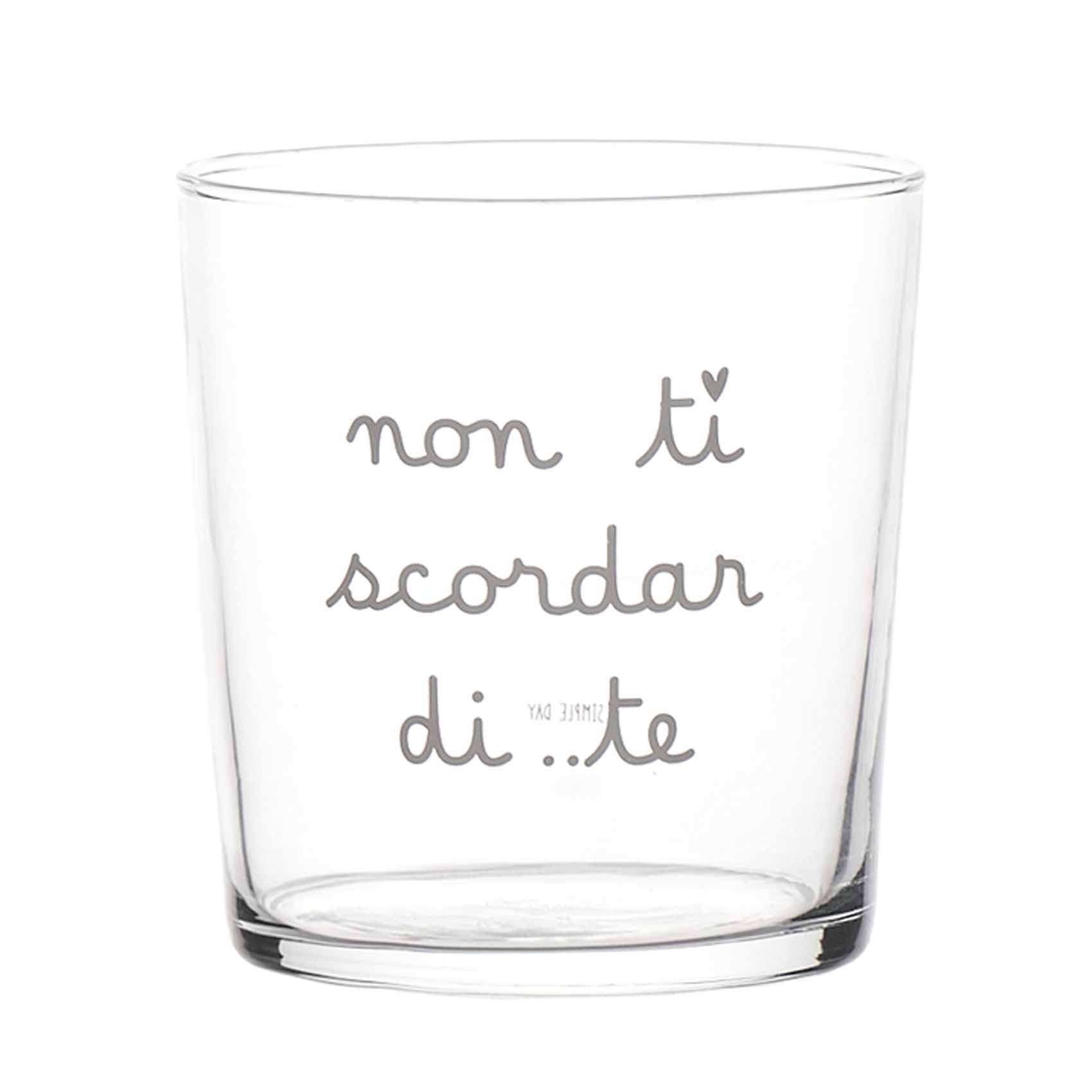 Immagine principale di Set 2 Bicchieri in vetro temperato Non ti Scordar di..Te 35.5 cl | Simple Day