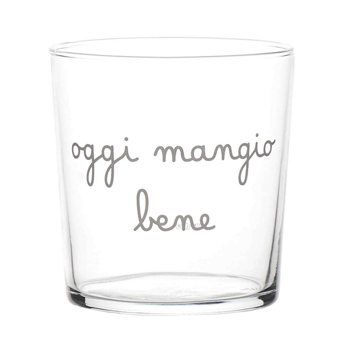 Immagine del prodotto Set 2 Bicchieri in vetro temperato Oggi Mangio Bene 35.5 cl | Simple Day