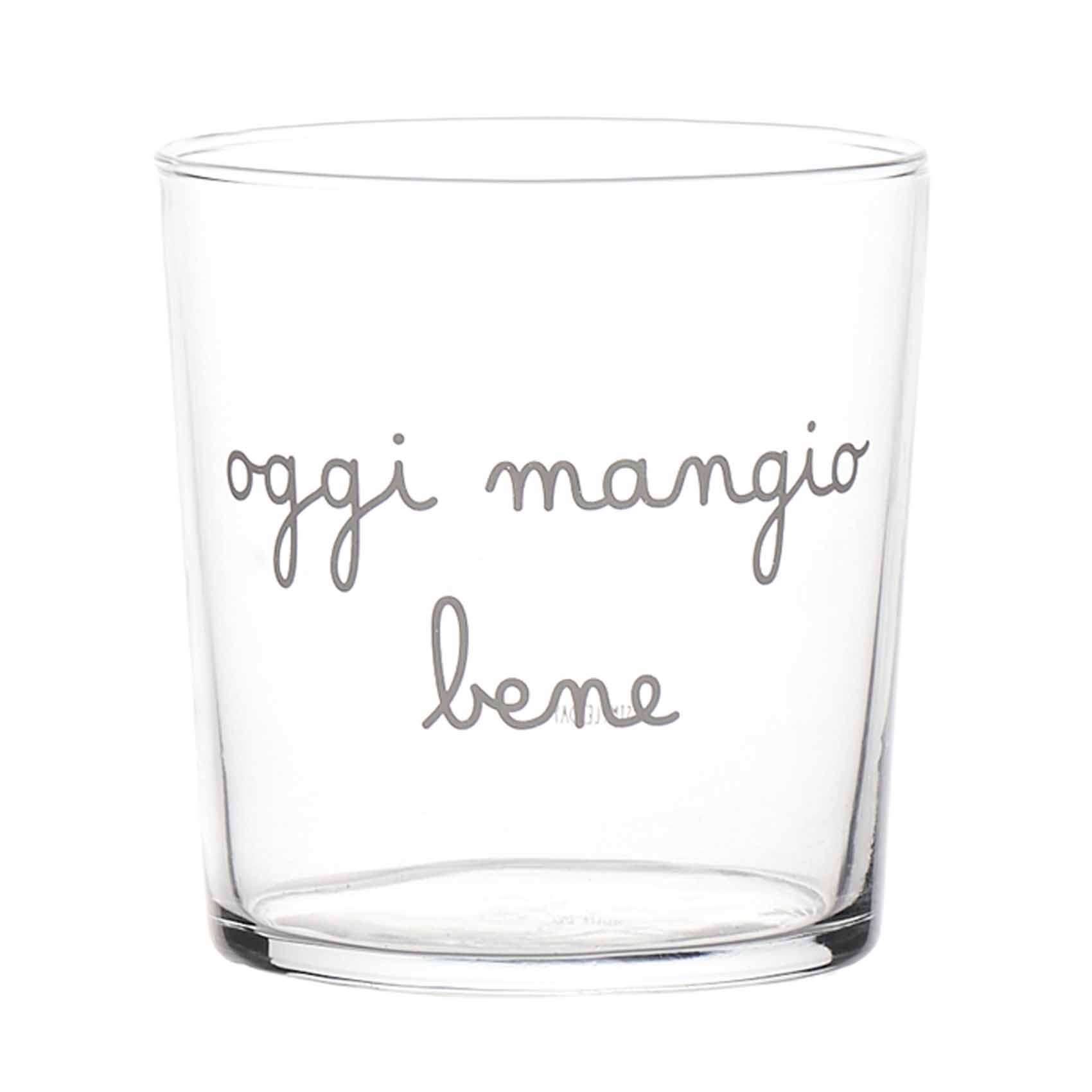 Immagine principale di Set 2 Bicchieri in vetro temperato Oggi Mangio Bene 35.5 cl | Simple Day