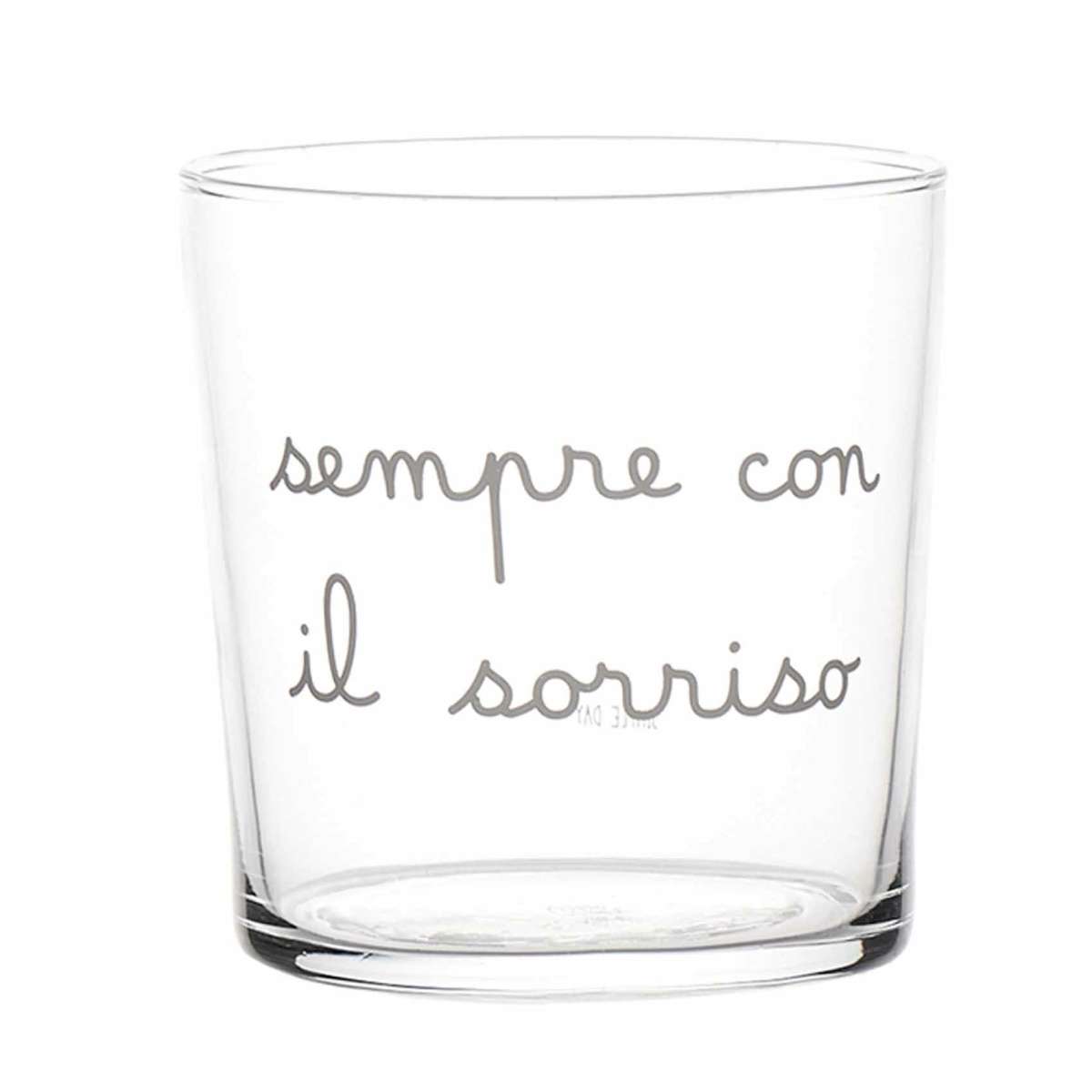 Immagine del prodotto Set 2 Bicchieri in vetro temperato Sempre con il Sorriso 35.5 cl | Simple Day