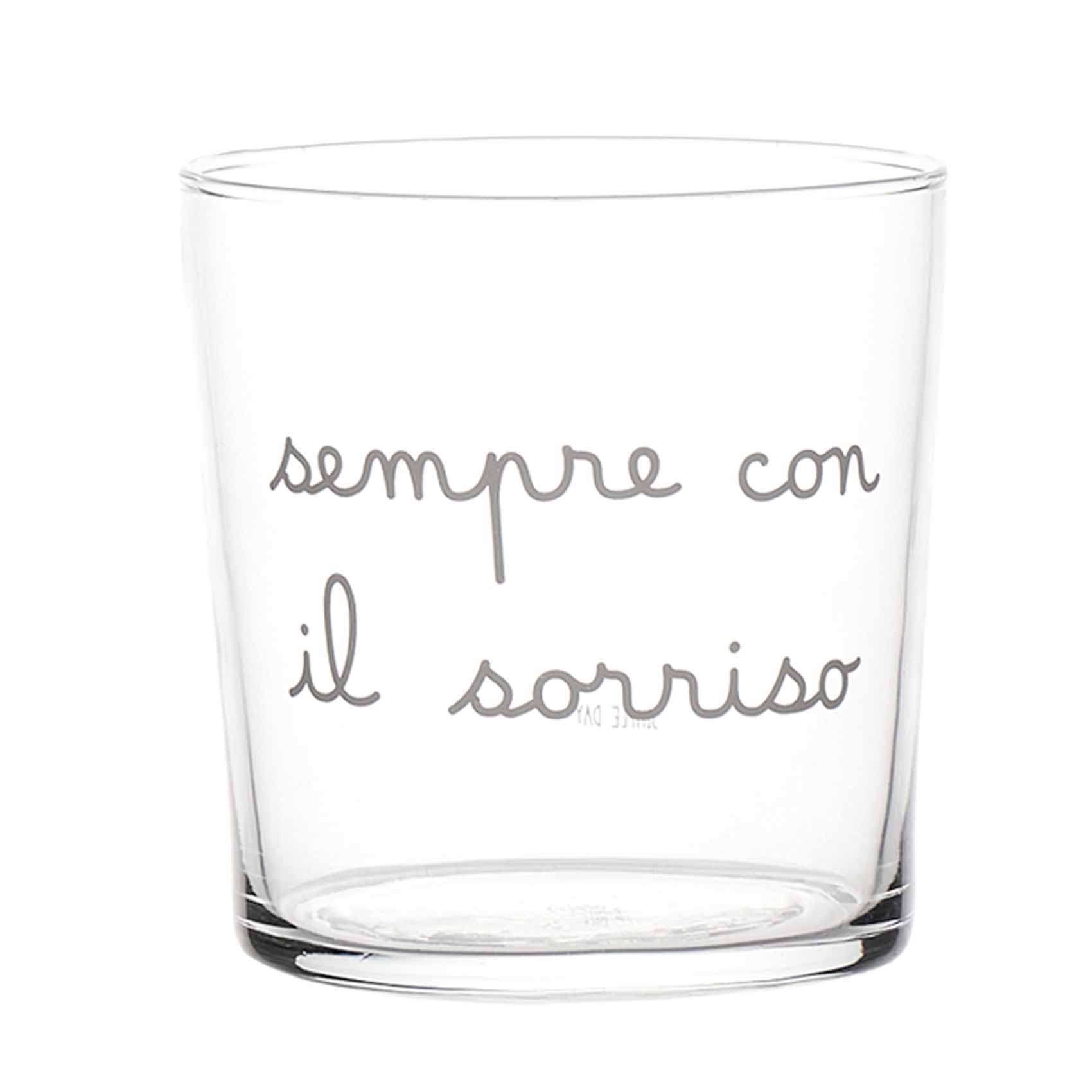 Immagine principale di Set 2 Bicchieri in vetro temperato Sempre con il Sorriso 35.5 cl | Simple Day