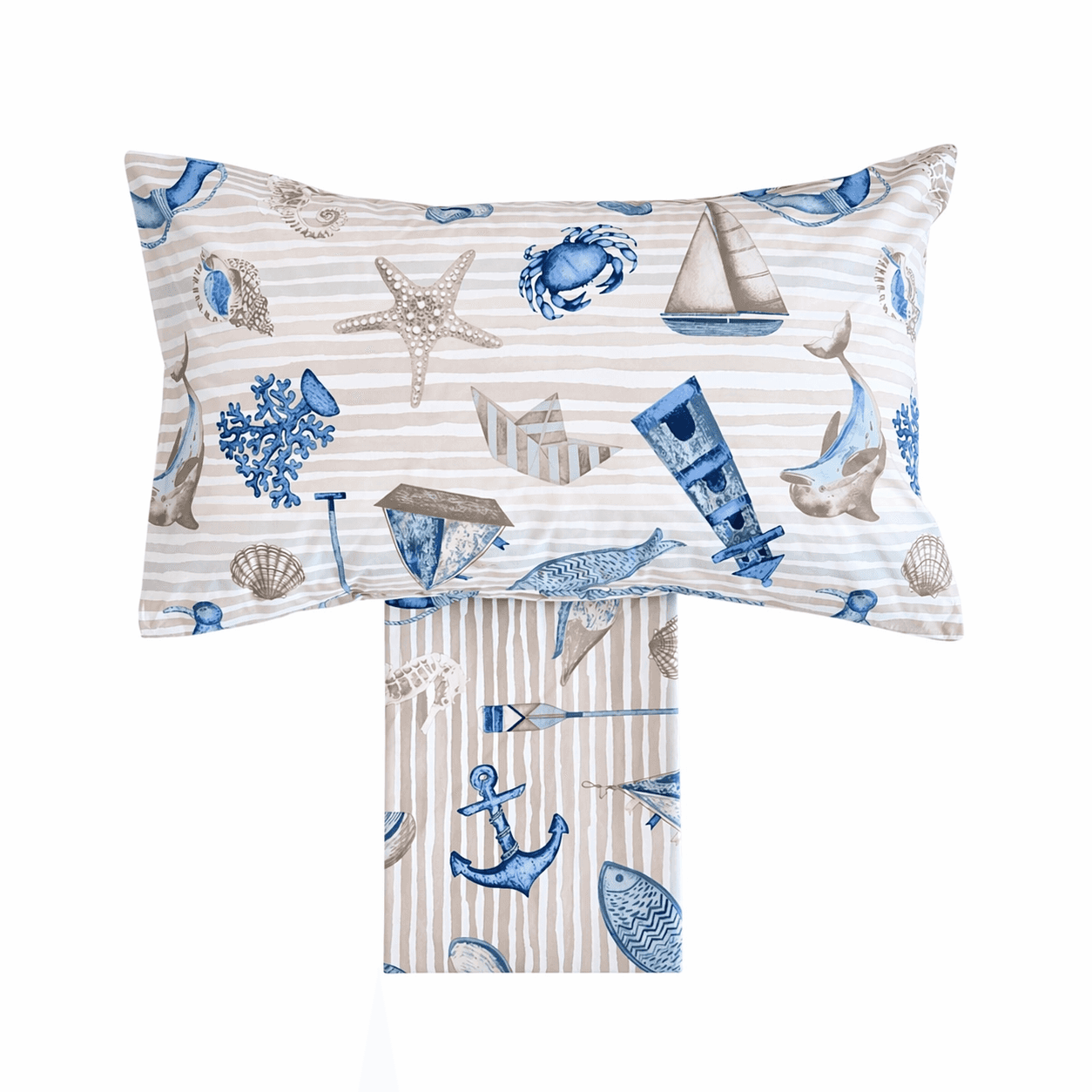 Immagine principale di Completo Lenzuola Matrimoniale Mare in 100% Cotone - 2 Colori | Pietro Zanetti Home