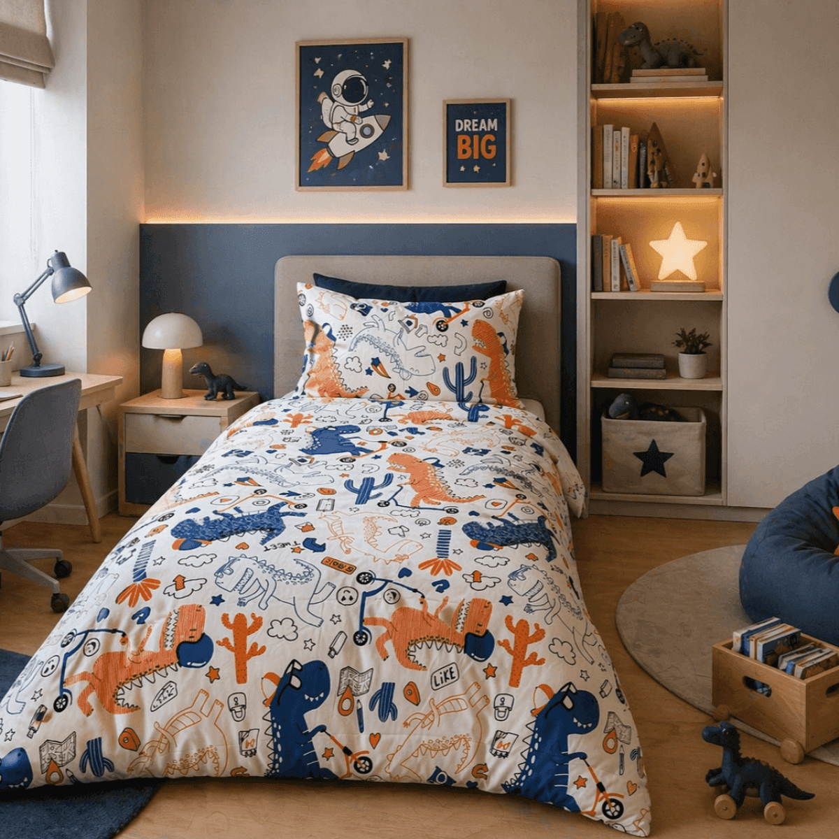 Immagine del prodotto Copripiumino Una Piazza e Mezza Dino in 100% Cotone | Pietro Zanetti Home