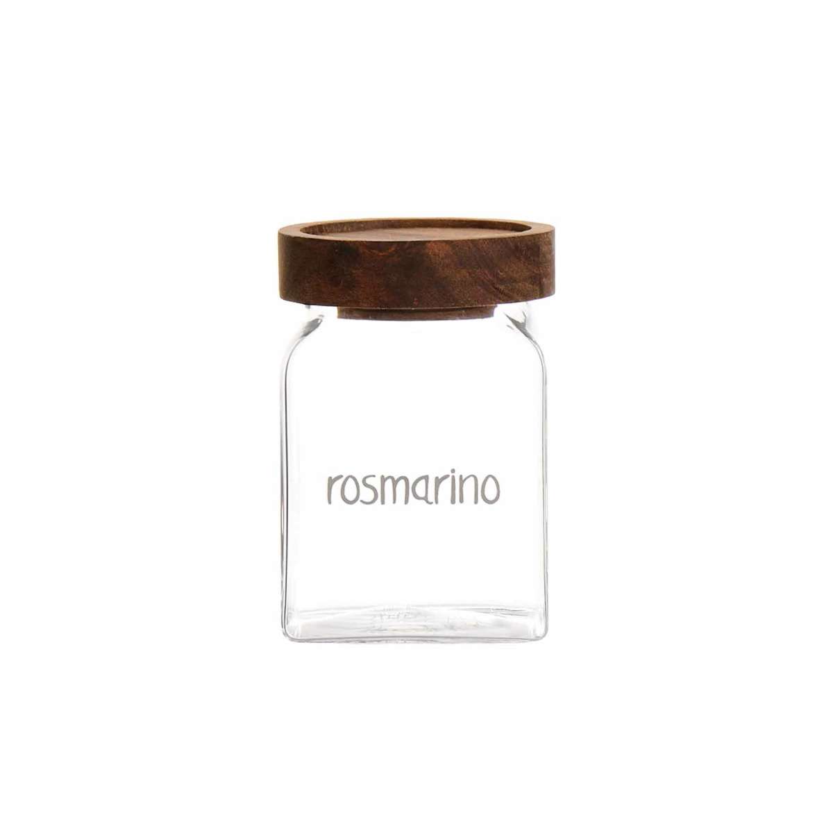 Immagine del prodotto Barattolino in Vetro con Tappo in Legno Acacia "Rosmarino" | Simple Day