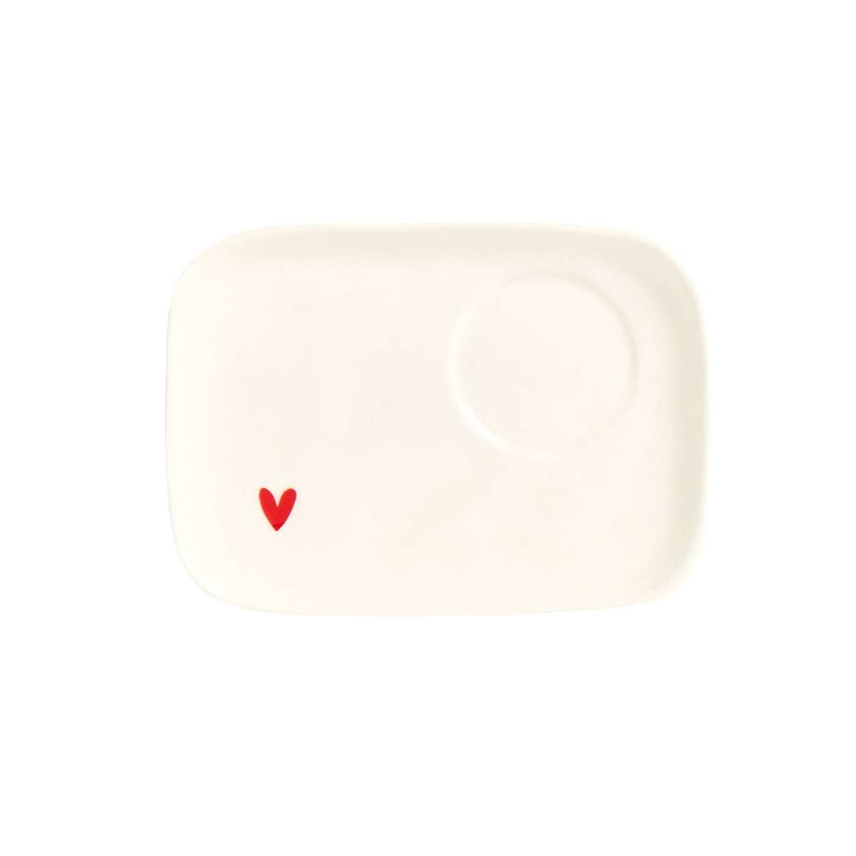 Immagine del prodotto Set 2 Piattini Espresso Cuore Rosso 14,5x10 cm | Simple Day