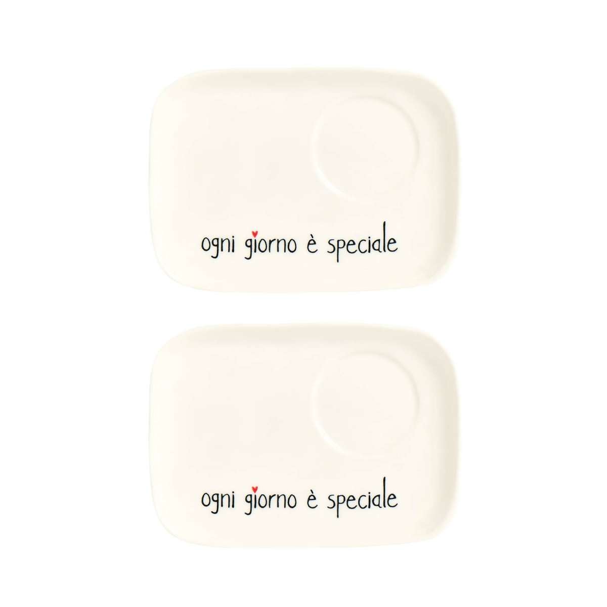 Immagine del prodotto Set 2 Piattini Espresso Ogni Giorno E' Speciale 14,5x10 cm | Simple Day