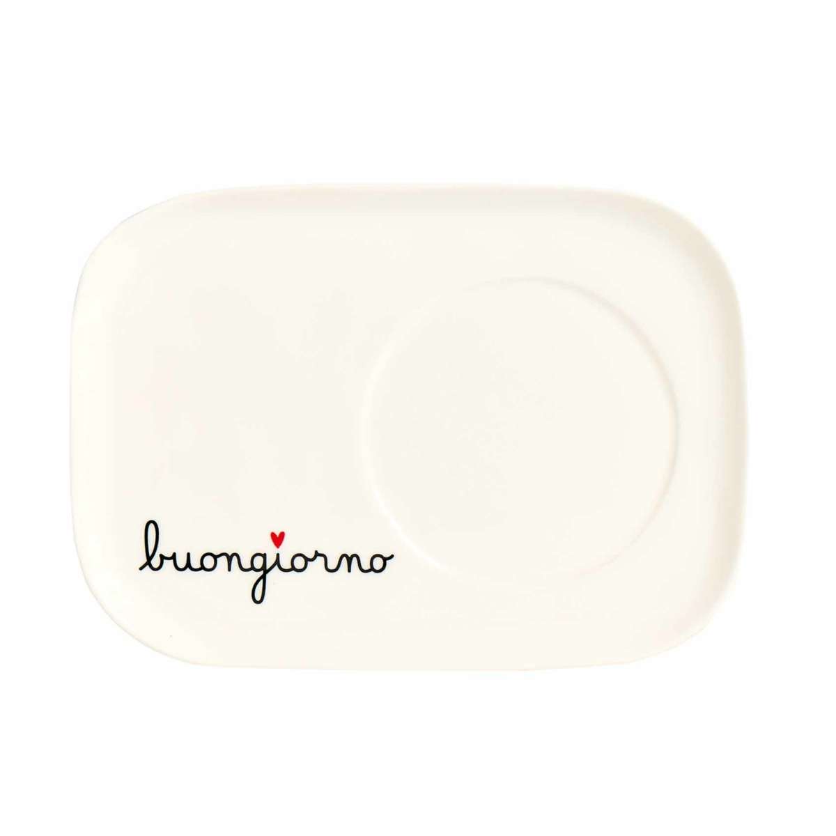 Immagine del prodotto Piatto Rettangolare per Tazze in Ceramica "Buongiorno" | Simple Day