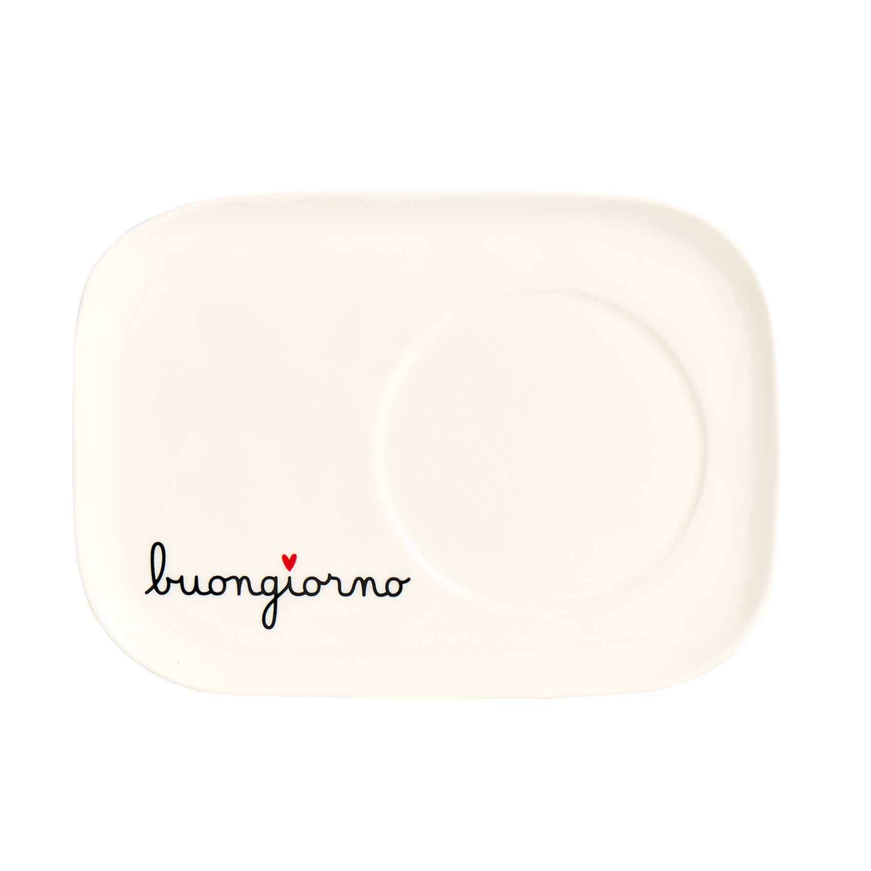 Immagine principale di Piatto Rettangolare per Tazze in Ceramica "Buongiorno" | Simple Day