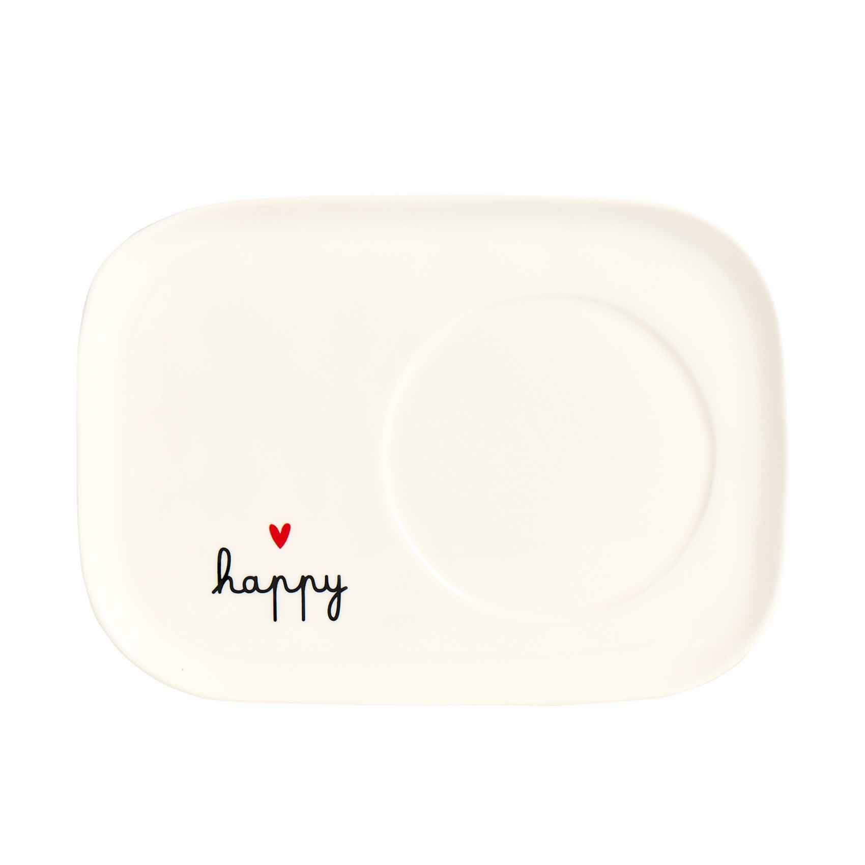 Immagine principale di Piatto Rettangolare per Tazze in Ceramica "Happy" | Simple Day