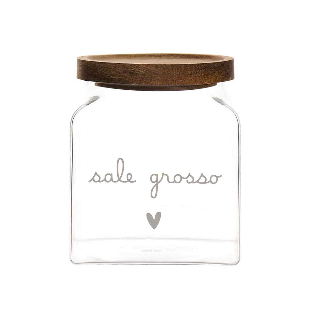 Immagine del prodotto Barattolo in Vetro con Tappo in Legno Acacia "Sale Grosso" | Simple Day