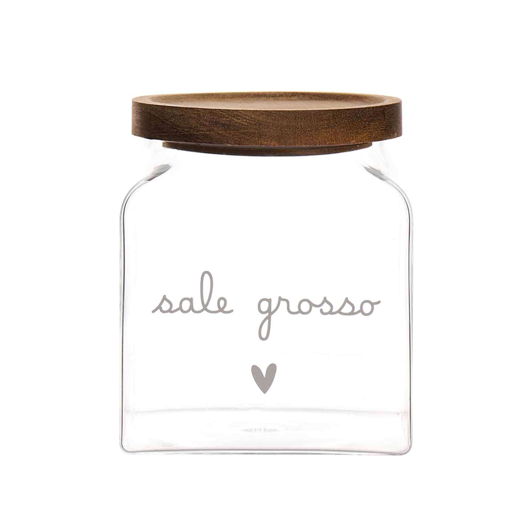Immagine principale di Barattolo in Vetro con Tappo in Legno Acacia "Sale Grosso" | Simple Day