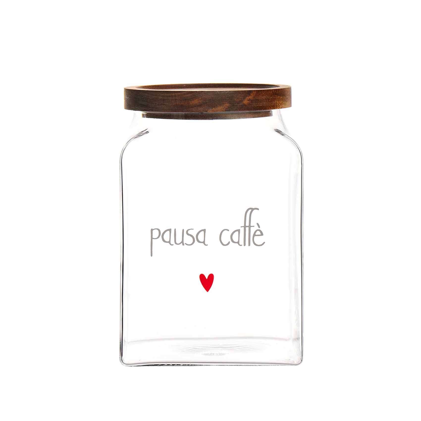 Immagine principale di Barattolo in Vetro con Tappo in Legno Acacia "Pausa Caffè" | Simple Day