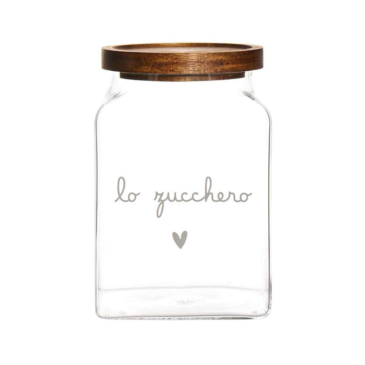 Immagine del prodotto Barattolo in Vetro con Tappo in Legno Acacia "Lo Zucchero" | Simple Day