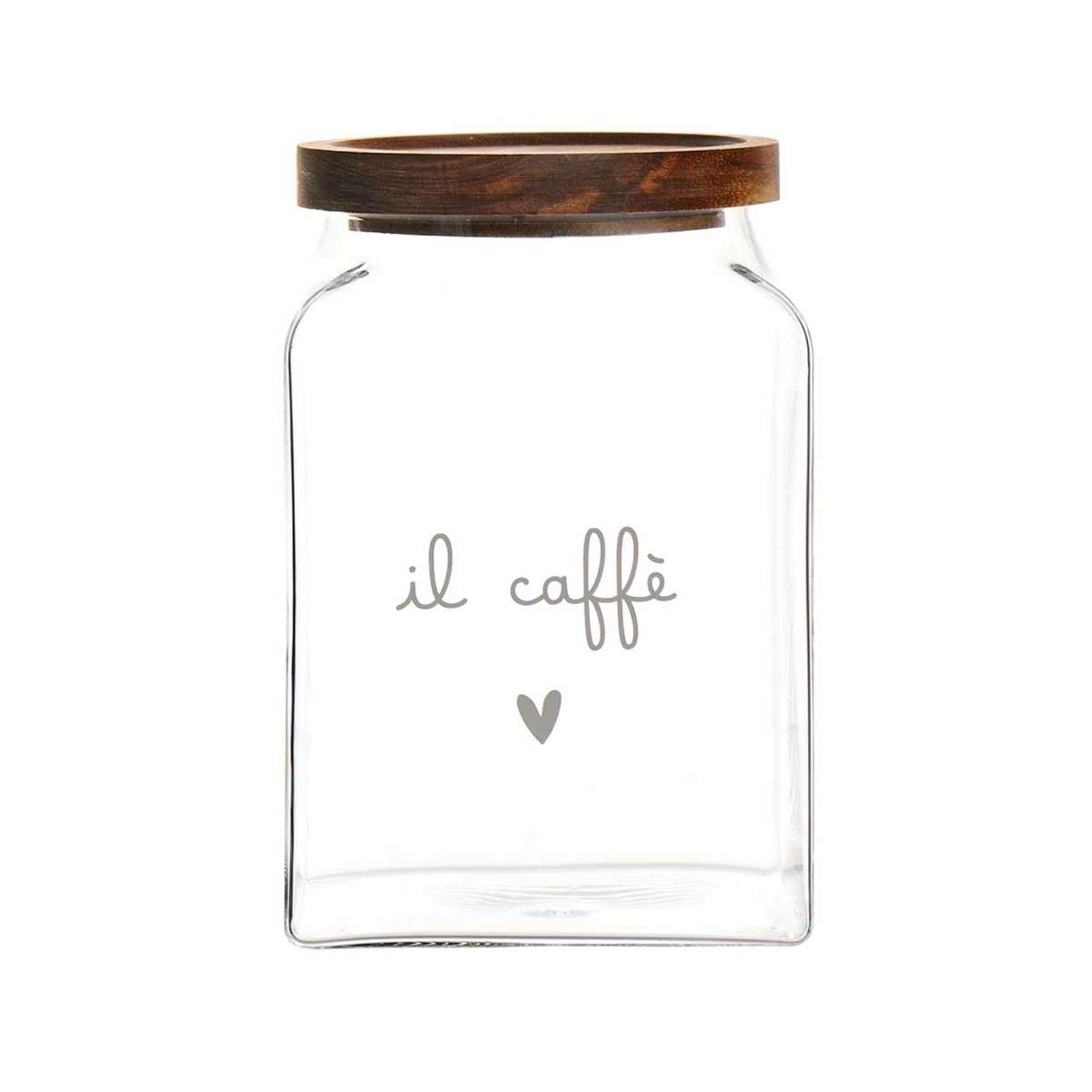 Immagine del prodotto Barattolo in Vetro con Tappo in Legno Acacia "Il Caffè" | Simple Day