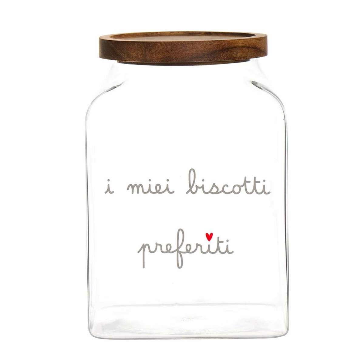 Immagine del prodotto Barattolo in Vetro con Tappo in Legno Acacia "I Miei Biscotti Preferiti" | Simple Day