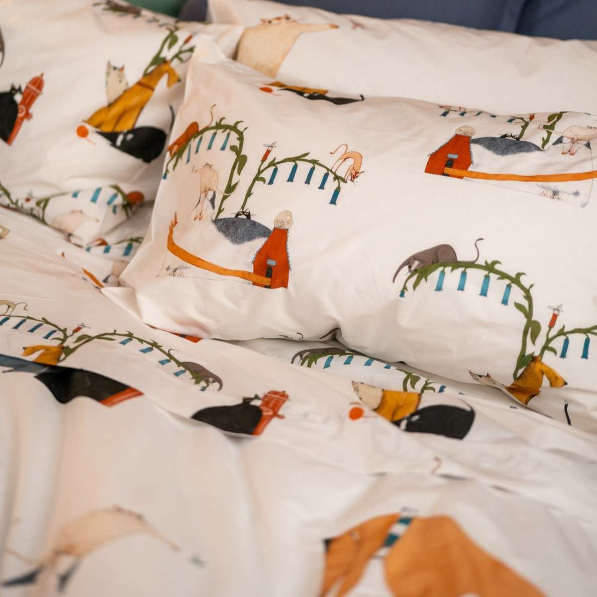 Immagine del prodotto Completo Letto Singolo Momo in Percalle di Cotone | Tessitura Toscana Telerie