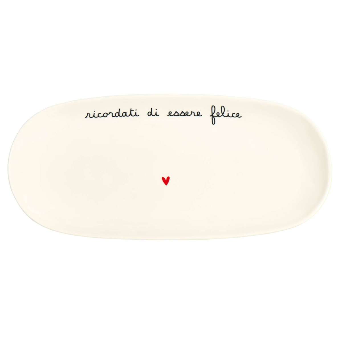 Immagine del prodotto Piatto Ovale Ricordati di Essere Felice M 34 cm | Simple Day