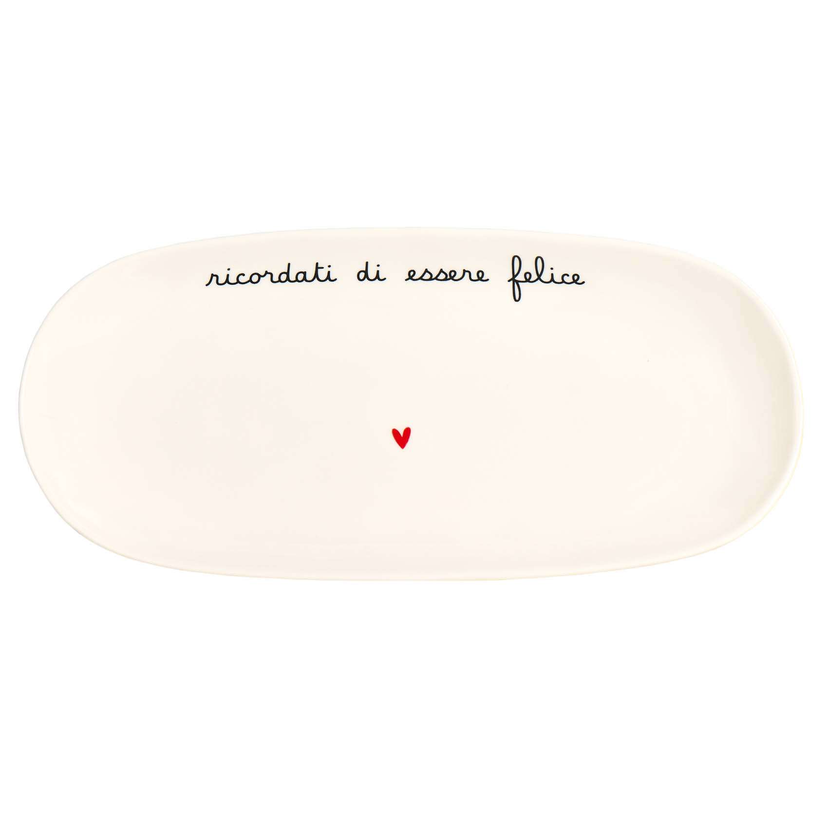Immagine principale di Piatto Ovale Ricordati di Essere Felice M 34 cm | Simple Day