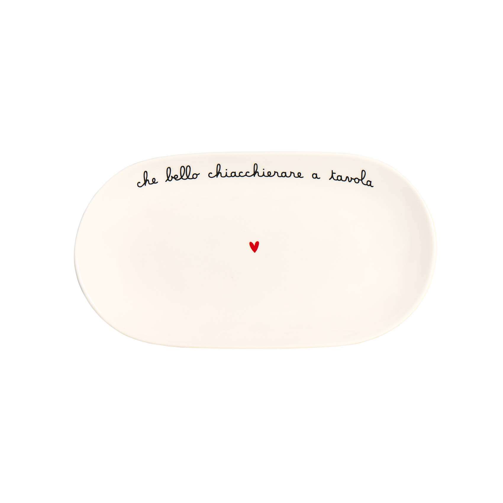 Immagine principale di Piatto Ovale Che Bello Chiacchierare a Tavola S 25 cm | Simple Day