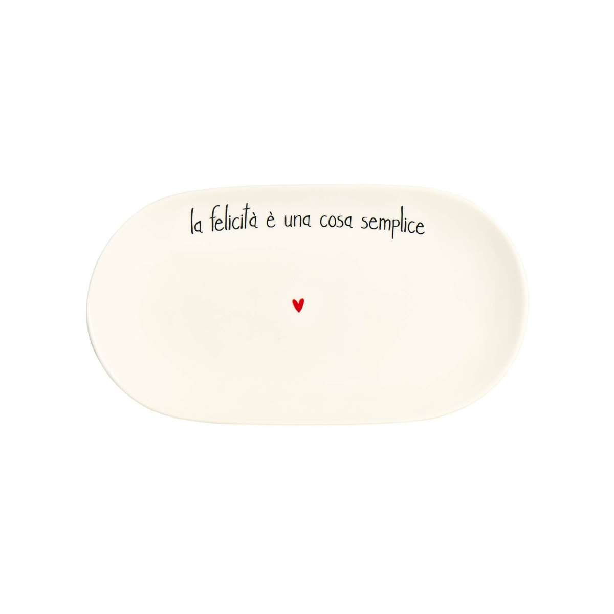 Immagine del prodotto Piatto Ovale La Felicità è Una Cosa Semplice S 25 cm | Simple Day