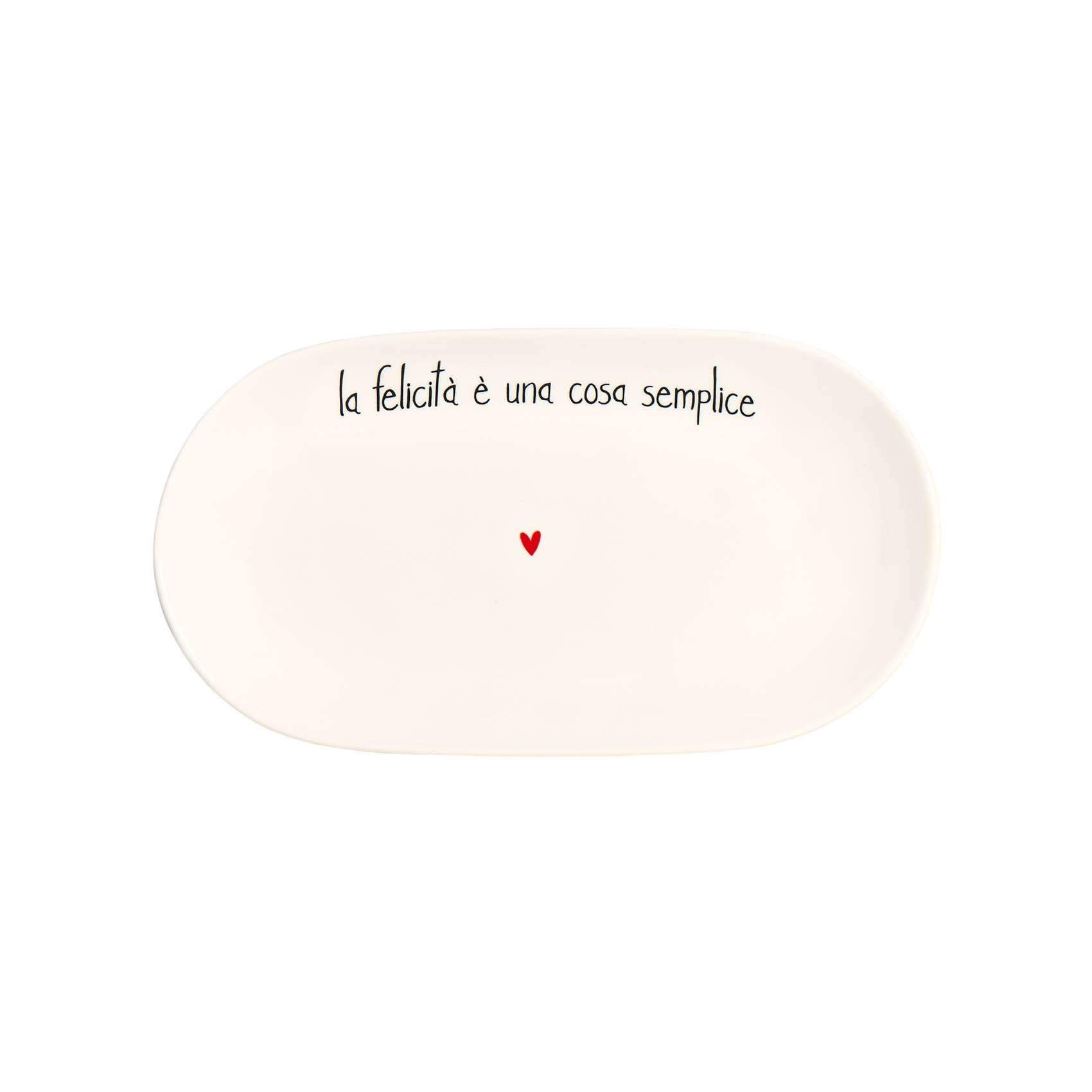 Immagine principale di Piatto Ovale La Felicità è Una Cosa Semplice S 25 cm | Simple Day