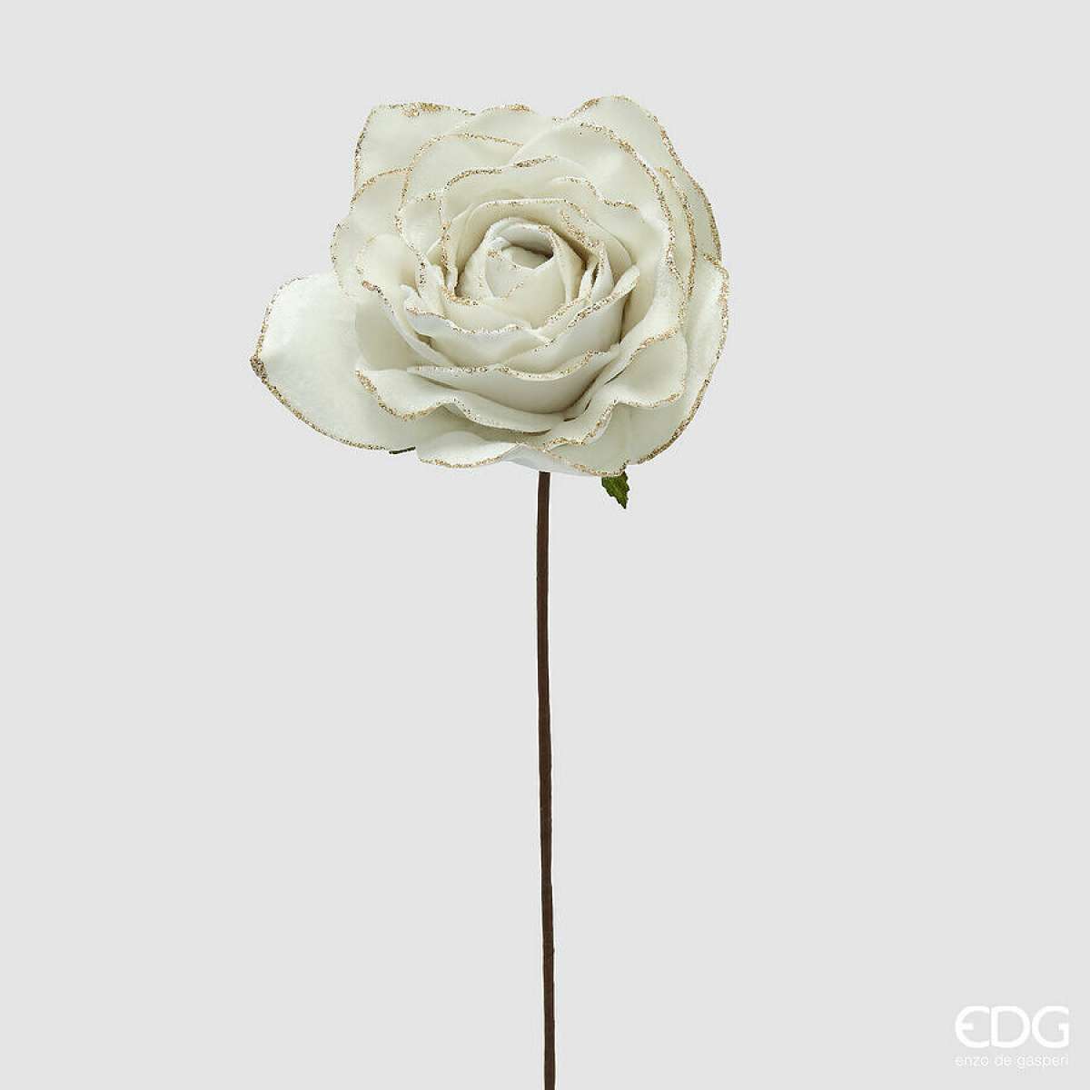 Immagine variante Avorio - Rosa Artificiale in Velluto H 55 cm - 3 Colori | EDG Enzo De Gasperi