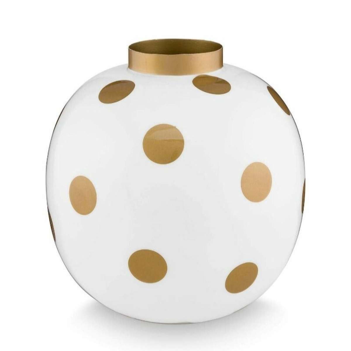 Immagine del prodotto Vaso Metal Dots White and Gold 23 cm | Pip Studio Amsterdam