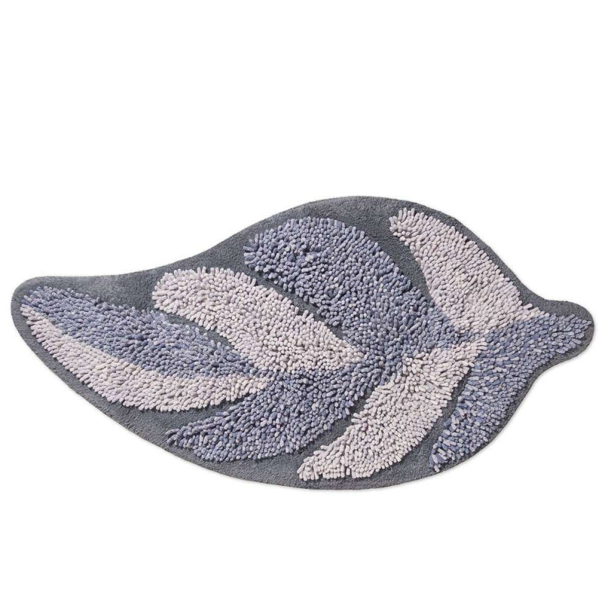 Immagine variante Grigio - Tappeto Bagno Foglia in Ciniglia di Puro Cotone con Base Antiscivolo | Pietro Zanetti Home