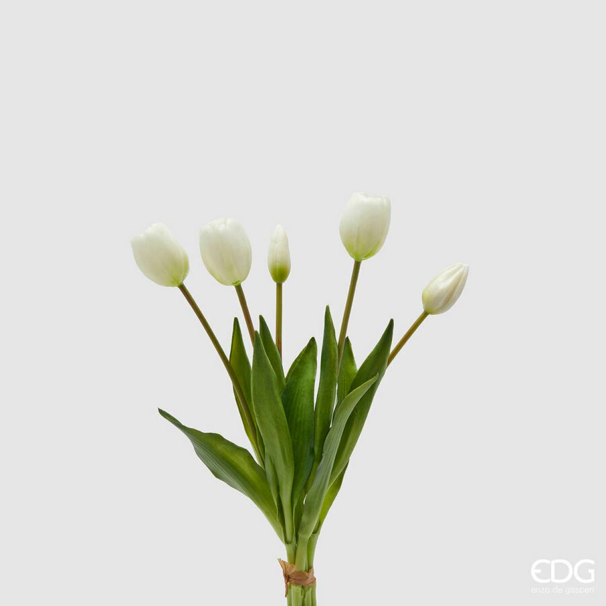Immagine variante Bianco - Mazzo Artificiale di Tulipani Piccolo h 40 cm  6 Colori | EDG Enzo De Gasperi