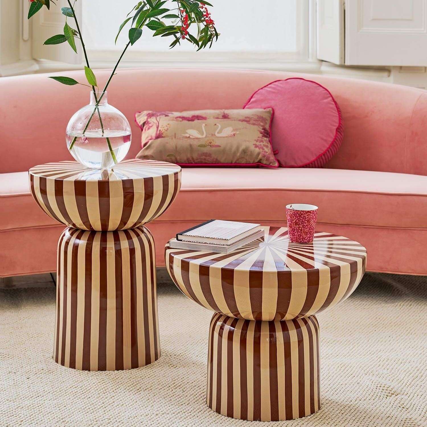 Immagine principale di Tavolino Metal Brown - Off White in metallo - 2 Misure | Pip Studio Amsterdam