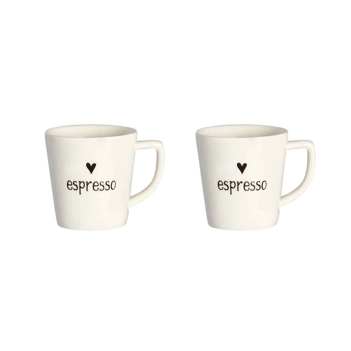 Immagine principale di Set 2 Tazzine Espresso in Ceramica Espresso 5.5xh6 cm | Simple Day