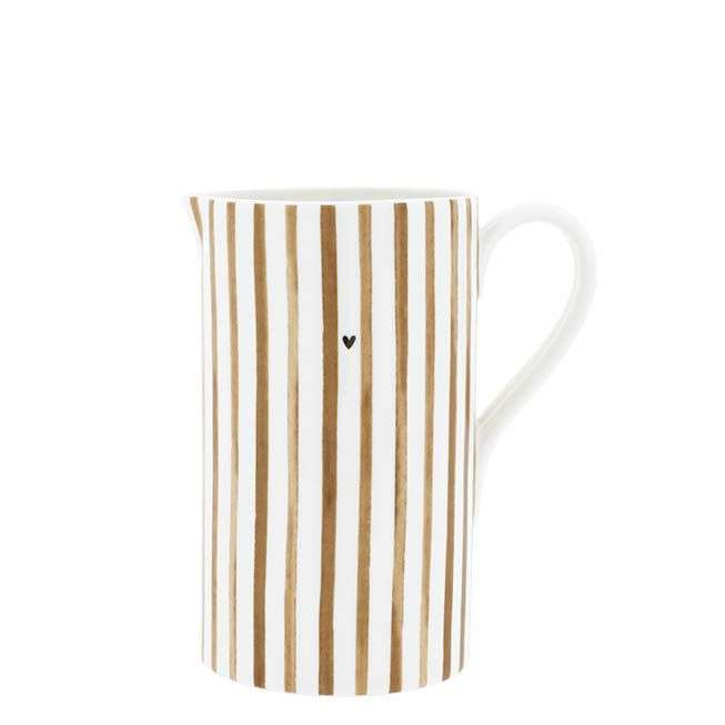 Immagine principale di Brocca in Ceramica a Righe con Cuoricino | Bastion Collections