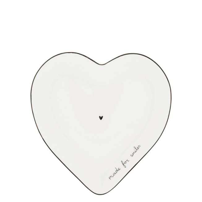 Immagine principale di Piattino a forma di Cuore "Made for Smiles" 17.5x18.5 cm | Bastion Collections