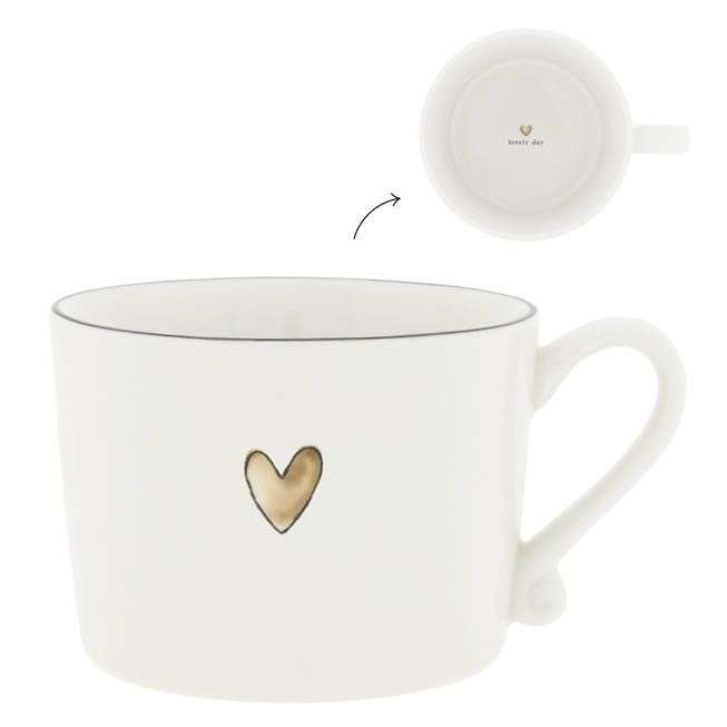 Immagine principale di Mug in Ceramica Bianca con Cuoricino Brown | Bastion Collections