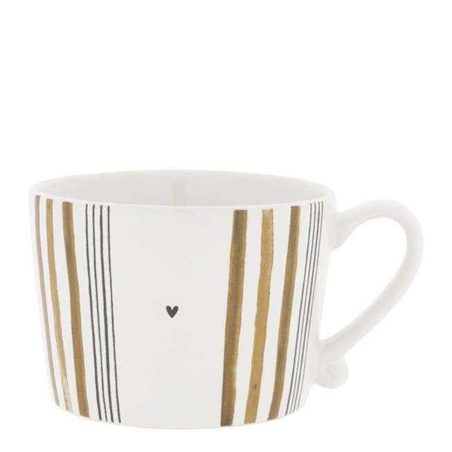 Immagine principale di Mug in Ceramica Bianca Black & Brown Stripes | Bastion Collections