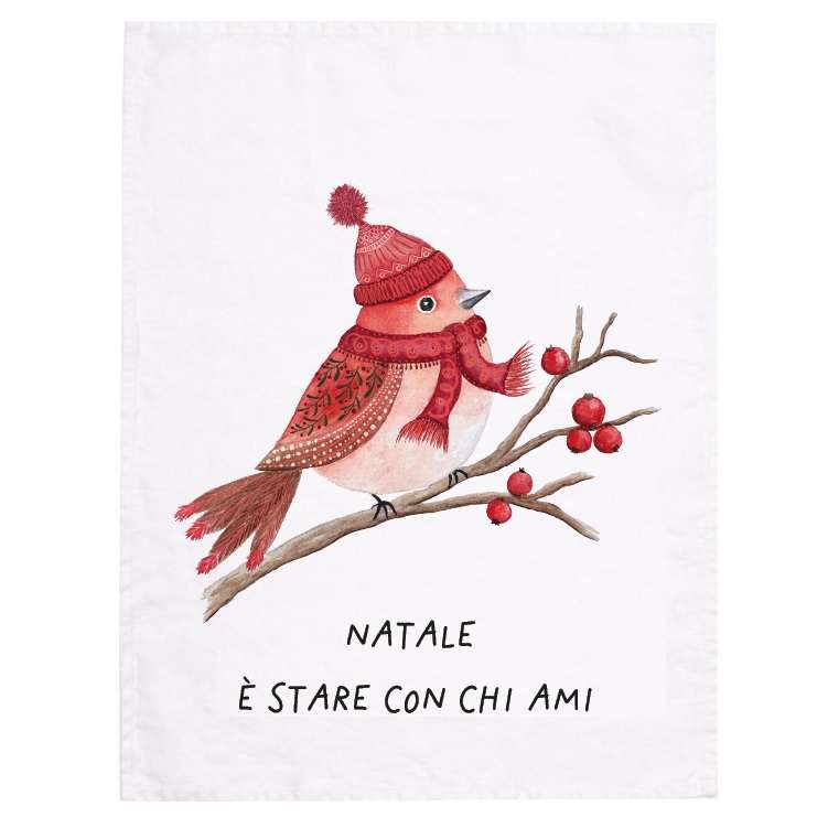 Immagine principale di Strofinaccio in Lino Natale è Stare con Chi Ami No Stiro | Simple Day