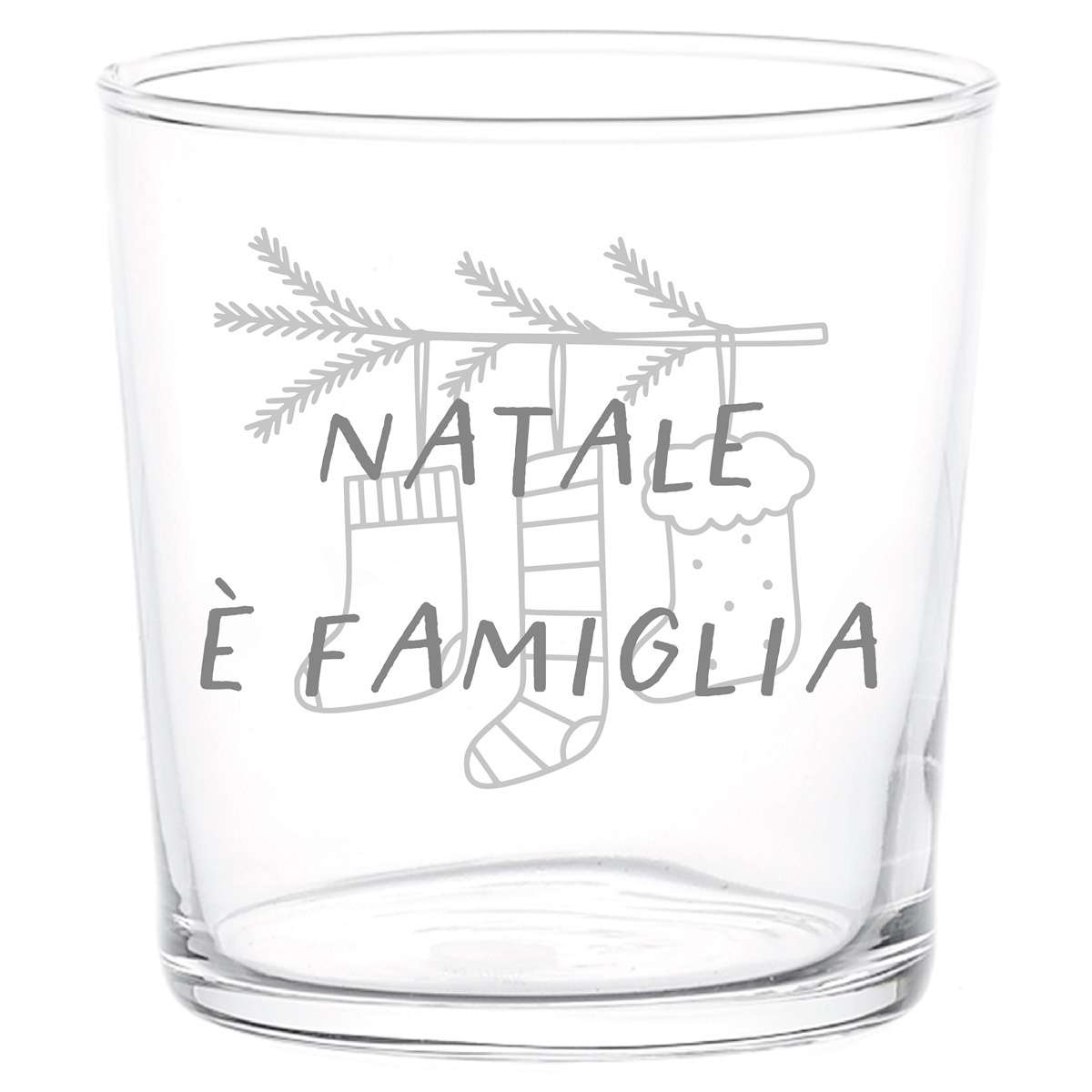 Immagine del prodotto Set 2 Bicchieri in vetro temperato Natale è Famiglia 35.5 cl | Simple Day