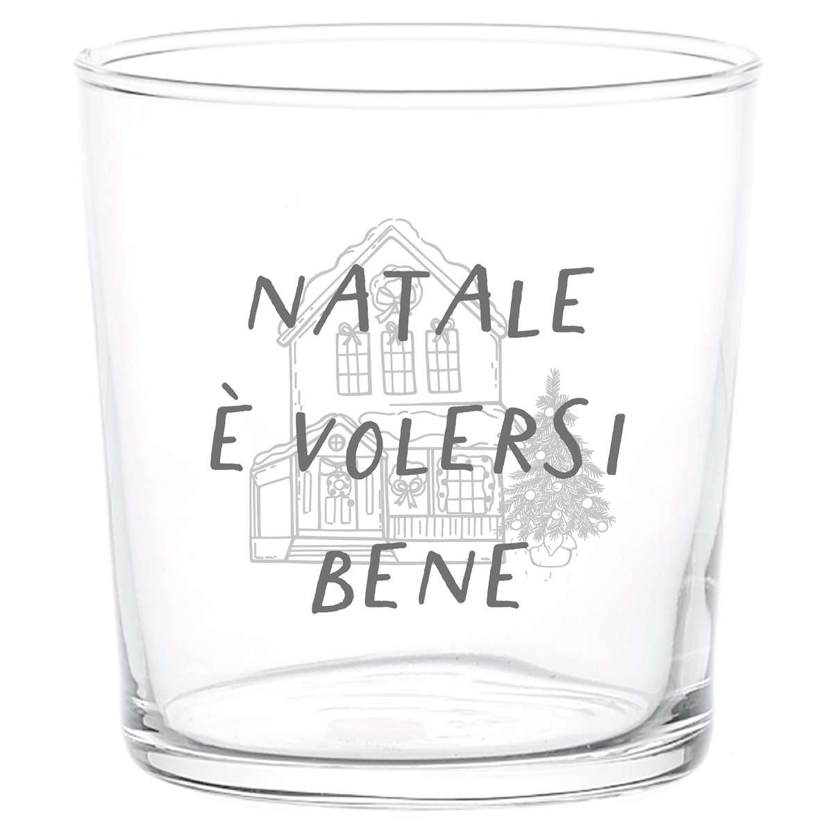 Immagine del prodotto Set 2 Bicchieri in vetro temperato Natale è Volersi Bene 35.5 cl | Simple Day