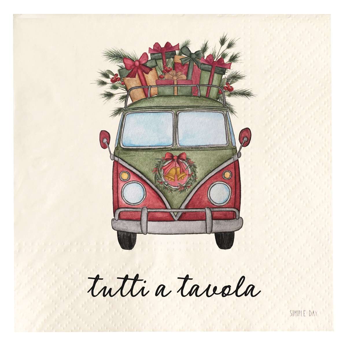 Immagine principale di Tovaglioli di Carta Tutti a Tavola Furgone confezione (20pz) 33x33 cm | Simple Day