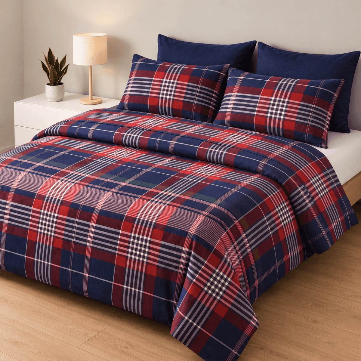 Immagine del prodotto Copripiumino Una Piazza e Mezza Madison Blu Notte in 100% Cotone Tinto in Filo | Cavalieri Spa