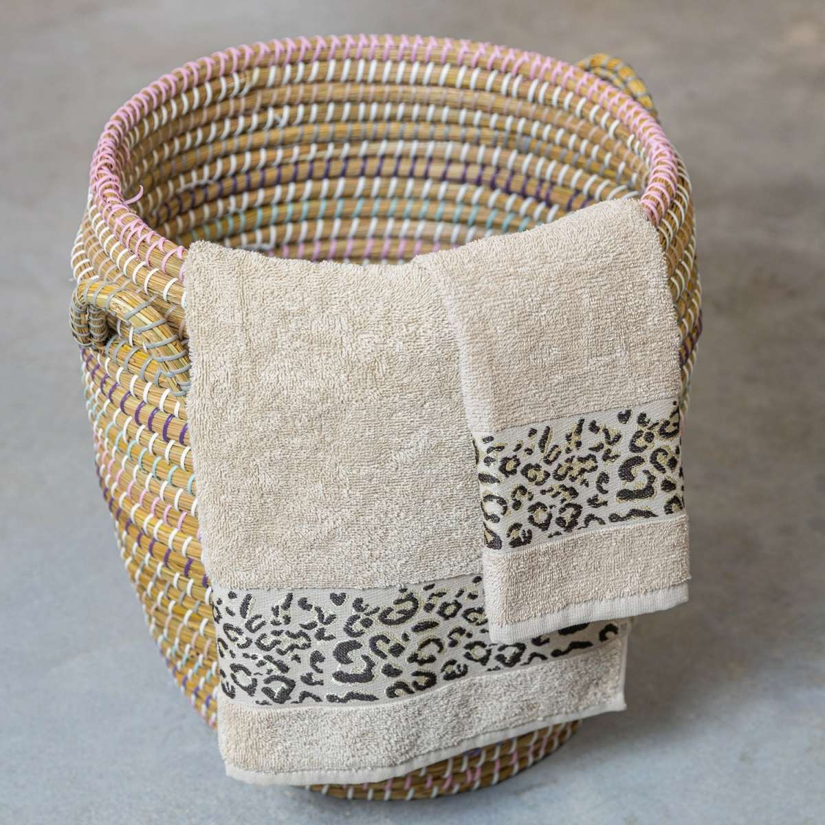 Immagine del prodotto Set Asciugamani Bagno con balza maculata in jacquard in 100% cotone | Pietro Zanetti Home