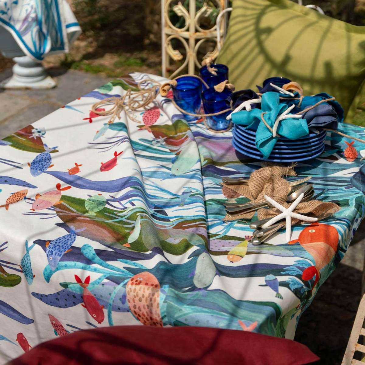 Immagine del prodotto Runner Tavolo in Cotone Poseidon 45x170 cm | Tessitura Toscana Telerie