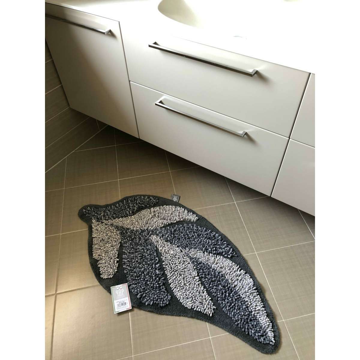 Immagine del prodotto Tappeto Bagno Foglia in Ciniglia di Puro Cotone con Base Antiscivolo | Pietro Zanetti Home